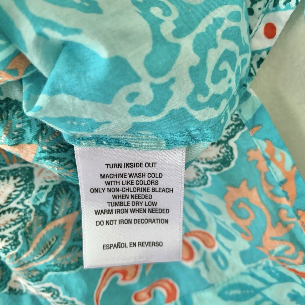 Charter Club Women's Embroidered Tunic V-Neck Cotton Turquoise Boho Top 1X - Picture 6 of 6